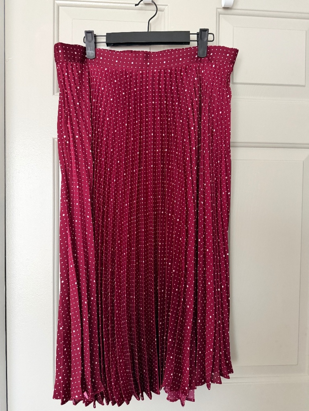 Free Assembly Pleated Polka Dot Midi Skirt NWT Large